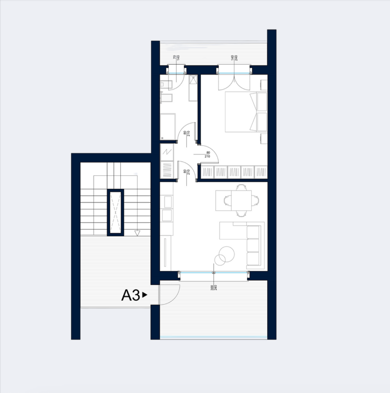 Two-room apartment of new construction in Toscolano