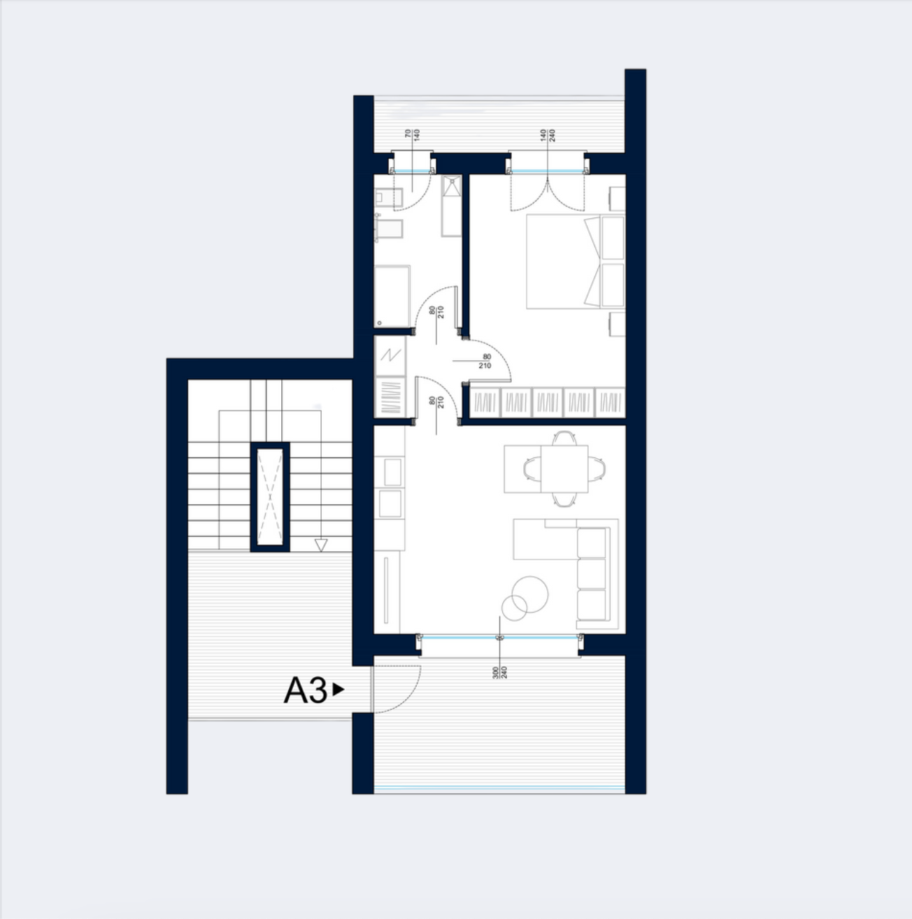 Neugebaute Zwei-Zimmer-Wohnung in Toscolano